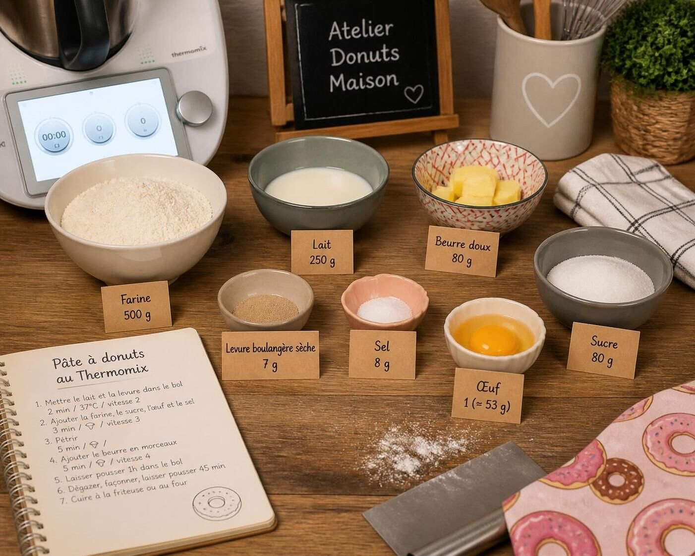 Apprenez à préparer une délicieuse pâte à donut moelleuse avec votre Thermomix grâce à notre recette simple et rapide. Suivez nos étapes faciles pour des donuts maison parfaits à chaque fois.