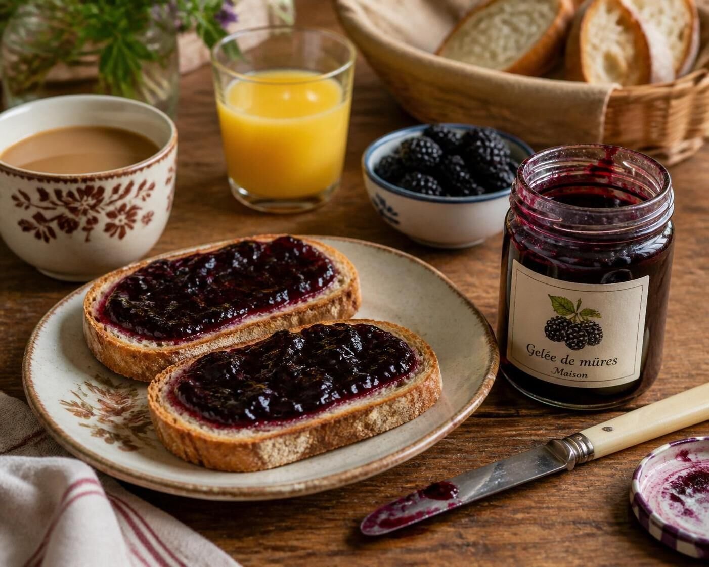 Découvrez notre recette facile de gelée de mûres maison réalisée au Thermomix. Préparez une délicieuse gelée naturelle en quelques étapes simples et savourez le goût authentique des mûres.
